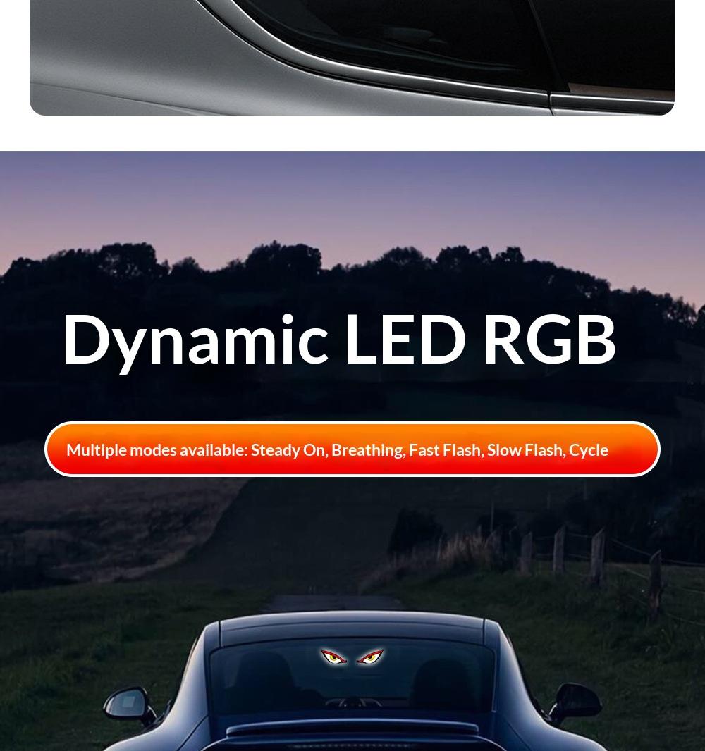 DIYCOM Dynamic LED Rear Window Display for Car – Vampire Devil Eye Emoji Panel, Scrolling Message Screen, USB Powered Night Driving Ambient Light, Cool Funny Auto Decor DIYCOM Dynamic LED Rear Window Display for Car – Vampire Devil Eye Emoji Panel, Scrolling Message Screen, USB Powered Night Driving Ambient Light, Cool Funny Auto Decor