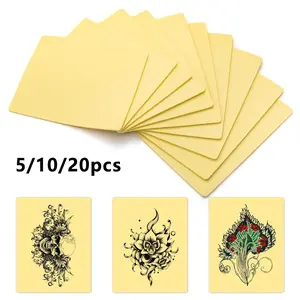 Blank Tattoo Practice Skin Set, 5/10/20pcs Dual-Sided 6x8 Inch, 1mm Thick Temporary Skin for Tattoos and Microblade Eyebrows，Yellow, Tattoo Practice Kit