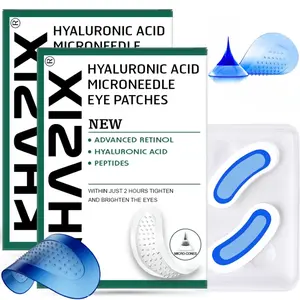 Retinol Microneedle Eye Patches with Hyaluronic Acid & Firming Peptides, Eye Care for Dark Circles & Wrinkles, 1 Pair