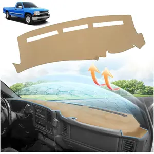 CARTIST Beige Dash Cover for 1999-2006 Chevy Chevrolet Silverado 1500 2500 3500&GMC Sierra,2000-2006 GMC Yukon/Yukon XL/Chevy Suburban Tahoe Avalanche,Anti-Glare UV Protection Dashboard Cover Mat