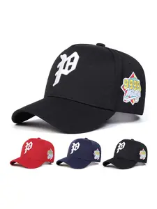 Unisex Gothic P Letter Embroidered Baseball Cap, Adjustable Sun Protection Casual Hat for Spring & Fall Travel Beach Vacation, Adjustable Snapback Hat
