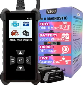 OBD2 Scanner Code Reader – Check Engine Light, Read & Clear Codes, Voltage Test, Live Data & Freeze Frame, Plug & Play for ALL Cars 1996+