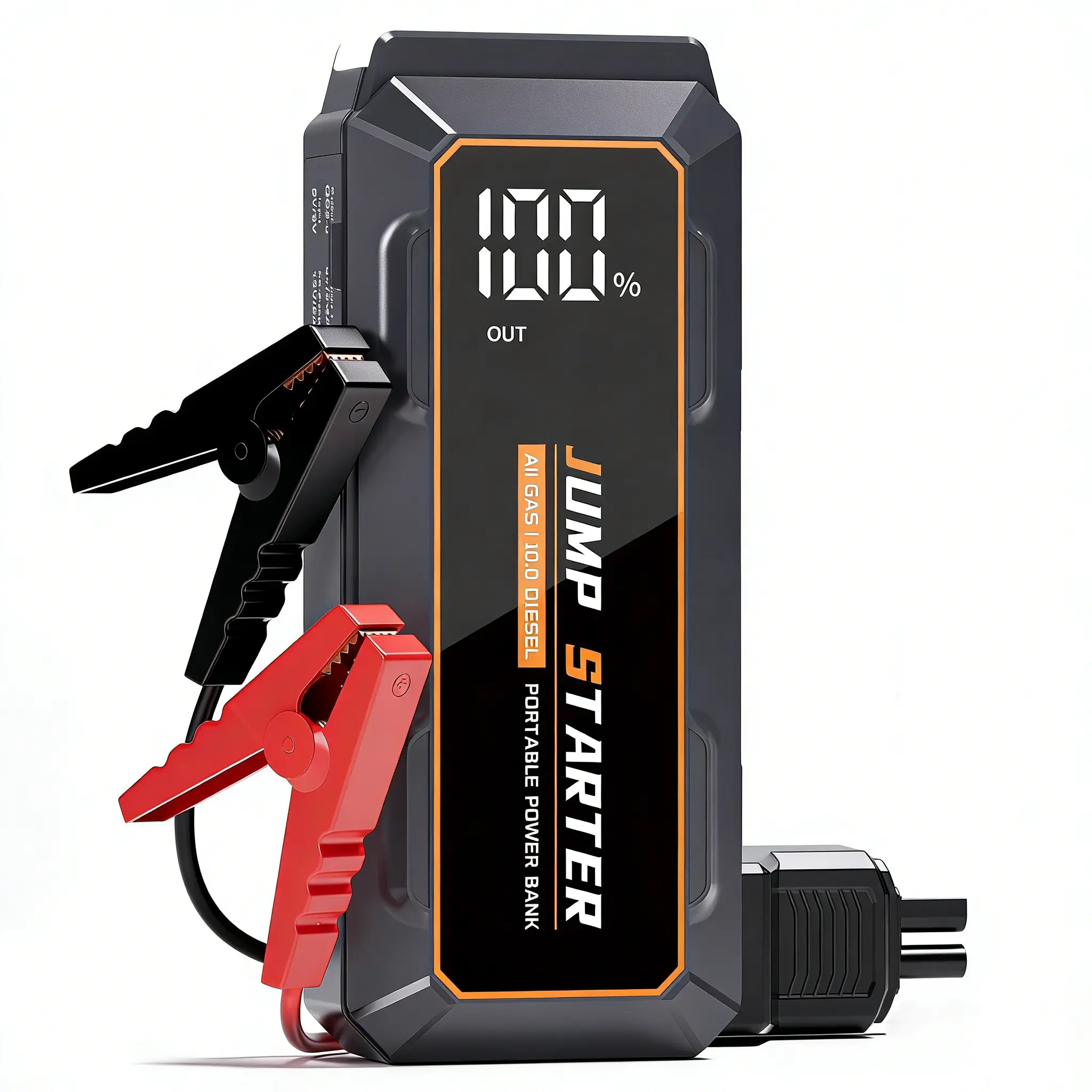 Father's Day gift  -Upgraded 5000A Jump Starter for Car Truck Vehicle, 12V Emergency Battery Booster for 10.0L Gas & 8.0L Diesel Engines, Portable Jump Box with LED Light, LCD Display & Car Tool Kit
