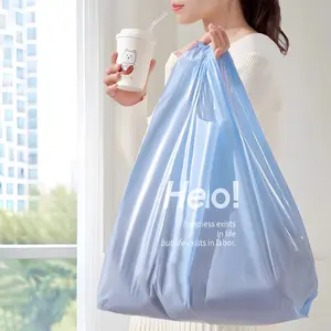 100PCS Extra Thick Handle Vest Garbage Bags Medium Large Household Kitchen Plastic Trash Bags