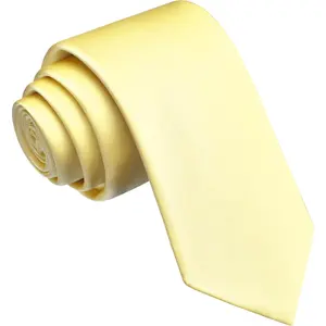 2.4"(6cm) Mens Solid Skinny Satin Tie Pure Color Slim Necktie for Business and Wedding
