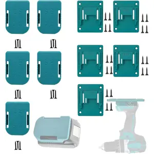 20PCS Tool Holder and Battery Holder Compatible with Makita 18V Battery Tools, 10 Pack Drill Tool Hanger Holders Brackets, 10 Pack Wall Mount Battery Dock Holder with Screws