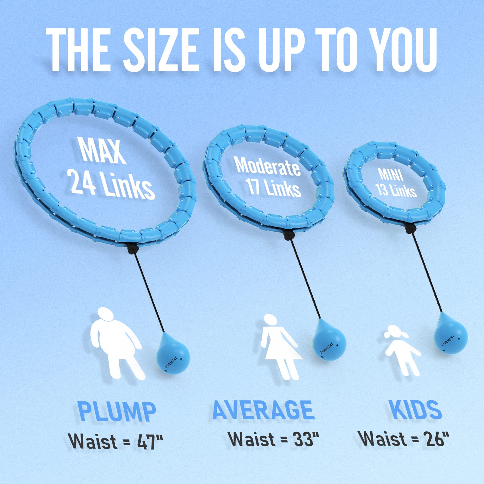 Infinity Weighted Hula Hoop for Adult, 2 in 1 Smart Exercise Hoop for Women Abs Workout, 24 Detachable Knots