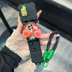 Luxury Cute Cartoon Handmade DIY Silicone Camera Case, Full Protection for Dji Pocket3, Ultra-Thin Soft Gel, Portable with Lanyard