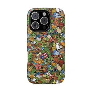 Puerto Rico Phone Case - Colorful Island Doodle Art