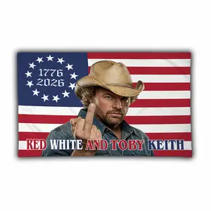 Red White And Tobyy Keith Flag Tapestry, American Country Music Singer Merch For Fans, 3x5 Feet Indoor Wall Decor Patriotic Gift | 240326.R0698.ID01