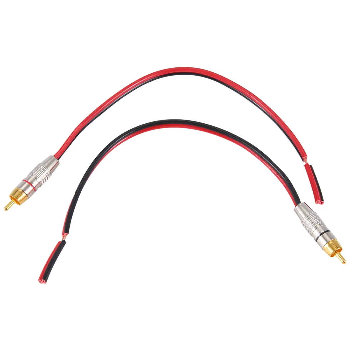 Silicone Speaker Cable to RCA Plug Adapter - 2-Channel, 1 ft Length, Metal Construction for Sports & Outdoor Aquatic Fitness Equipment