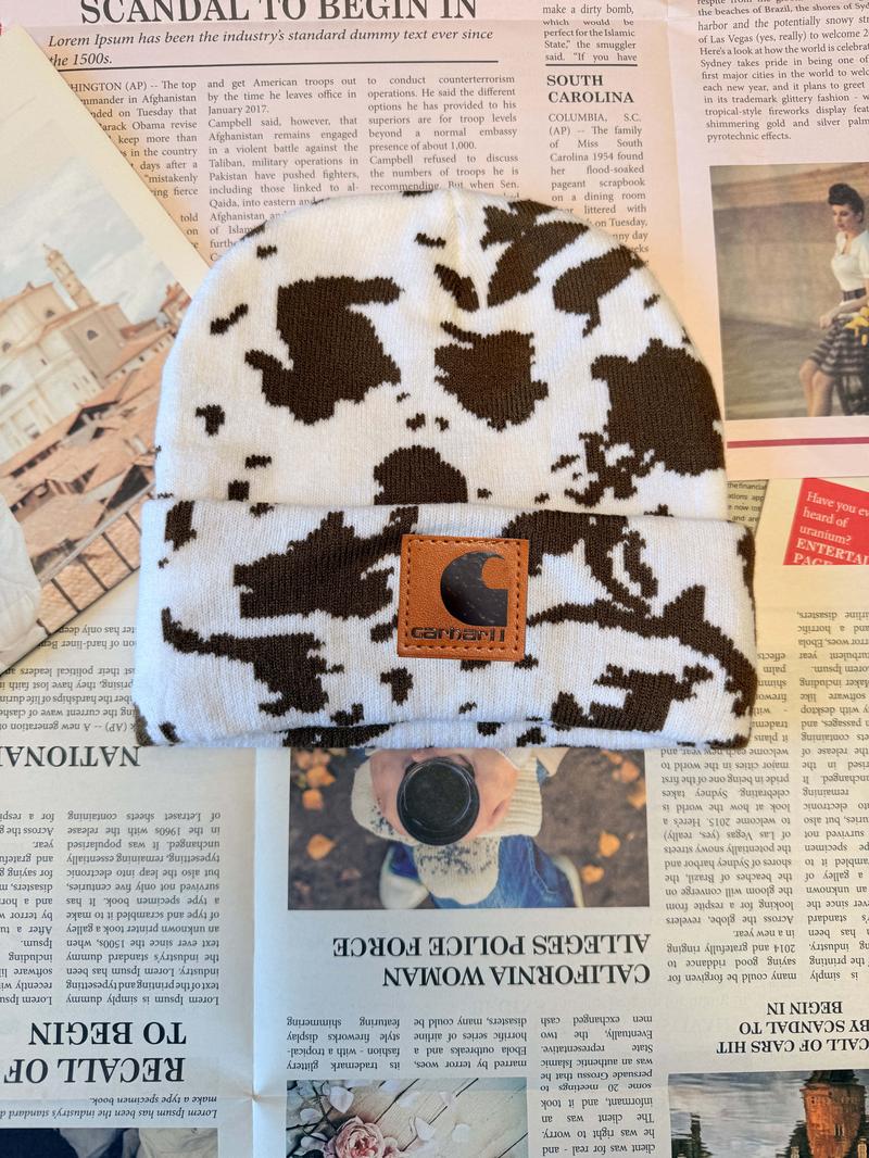 Classic Cow Print Beanie Perfect Blend of Comfort Warmth and Trendiness for Every Occasion