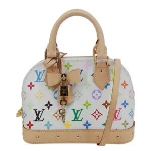 Pre-owned Louis Vuitton Canvas Crossbody Bags Alma BB LV x TM Monogram Multicolor Crossbody Bag White