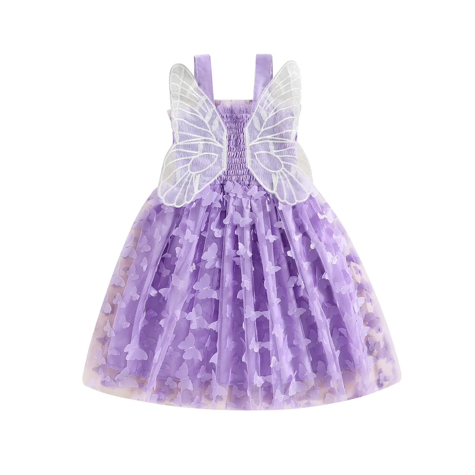 Canrulo Toddler Baby Girl Butterfly Wings Dress Princess Sleeveless Tulle Butterfly Wing Skirt Birthday Party Tutu Dress