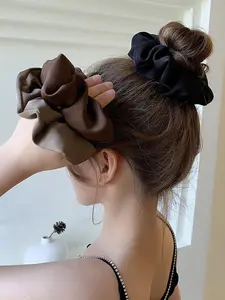 Elegant Satin Hair Ties Set, 3pcs High-Quality Women's Hair Accessories, Vintage Simple Style, Perfect for Styling Buns & Ponytails