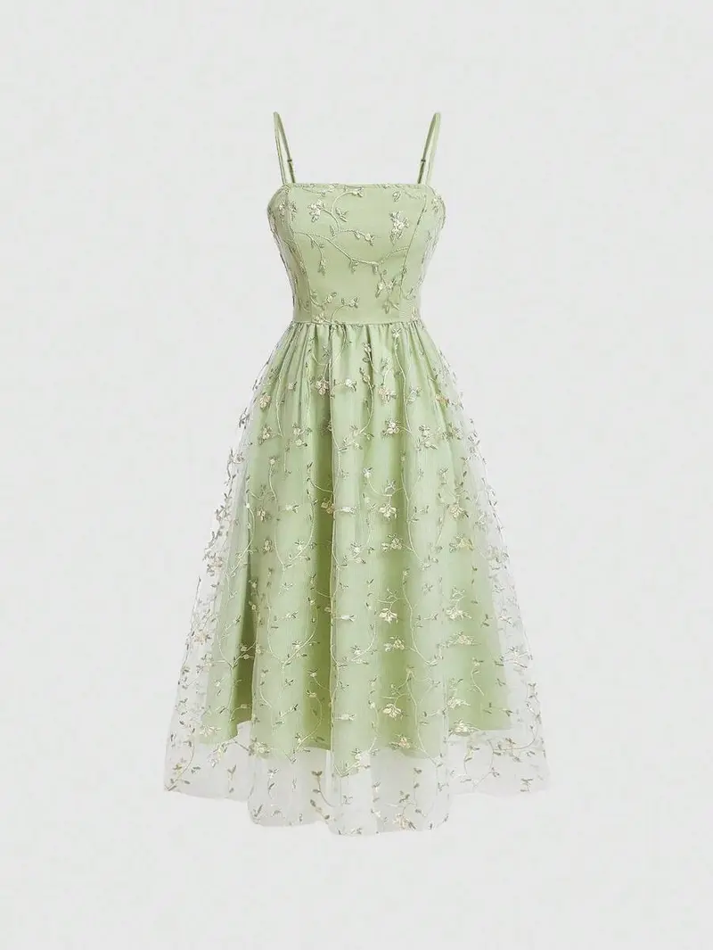 green floral bridesmaid dress - TikTok Shop