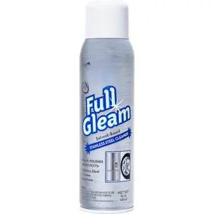 Full Gleam Stainless Steel Cleaner - Chrome & Aluminum Conditioner Spray For Cleaning Pots, Pans, Cooktop & Kitchen Appliances - Easy Clean & Polish For Home & Business