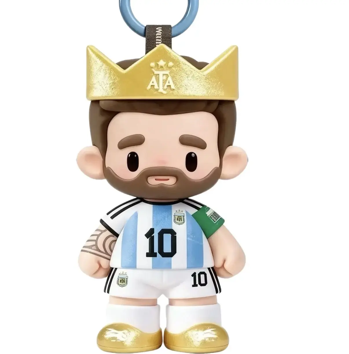 The GOAT #10 King Edition Soccer Figurine with Gold Crown - Handmade Premium Sports Collectible Mystery Box Whole Set (6 pcs no box!!), Home & Desk Decor, Perfect Gift for Soccer Fans