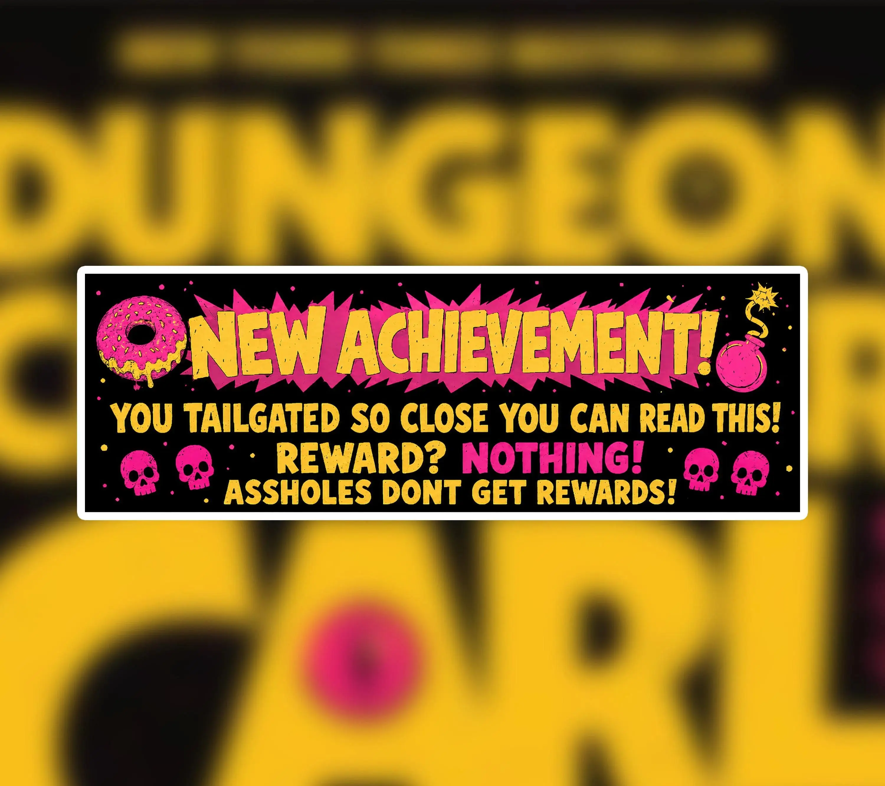 New Achievement Tailgating Car Magnet, Funny Back Off Magnetic Bumper Sticker, Anti Tailgater Vehicle Warning Decor, Gag Gift for Drivers