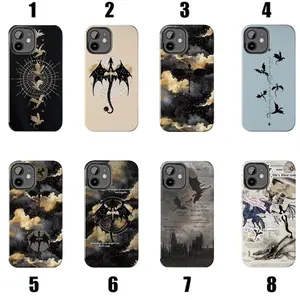 Dragon Fourth Wing Glass Phone Case Fantasy Book Theme Series Inspired Compatible with iPhone X, 11, 12, 13, 14, 15, 16, 17 Series & Galaxy Series