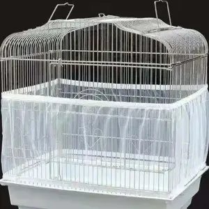 Birdcage Cover Bird Supplies - Universal Anti-Slip Elastic Grip Mesh Seed Guard Skirt, 360-Degree Breathable Netting, Multi-Size S/XXL, Beak-Proof Durable, Machine-Washable No More Mess Accessory (1 x Mesh Cover Included), Bird Cage Accessory, Honeycomb,