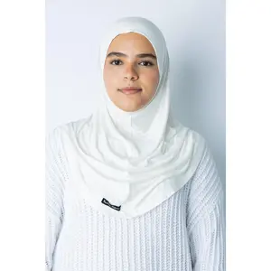One Piece Slip on Jersey Hijab - White