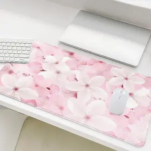 Floral Pattern Mouse Pad, Rectangle Gaming Mouse Pad, Office Desk Keyboard Mat for Home Office Game Room Desk, Cute Desk Accessories, Office Desk Accessories