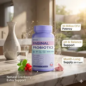 Vaginal Probiotics for Women Female,Promotes Ph Balance,Healthy Vaginal Odor & Flora,Urinary Tract Health with Prebiotics & Lactobacillus Probiotic Blend 30 Billion CFU,60 Capsules