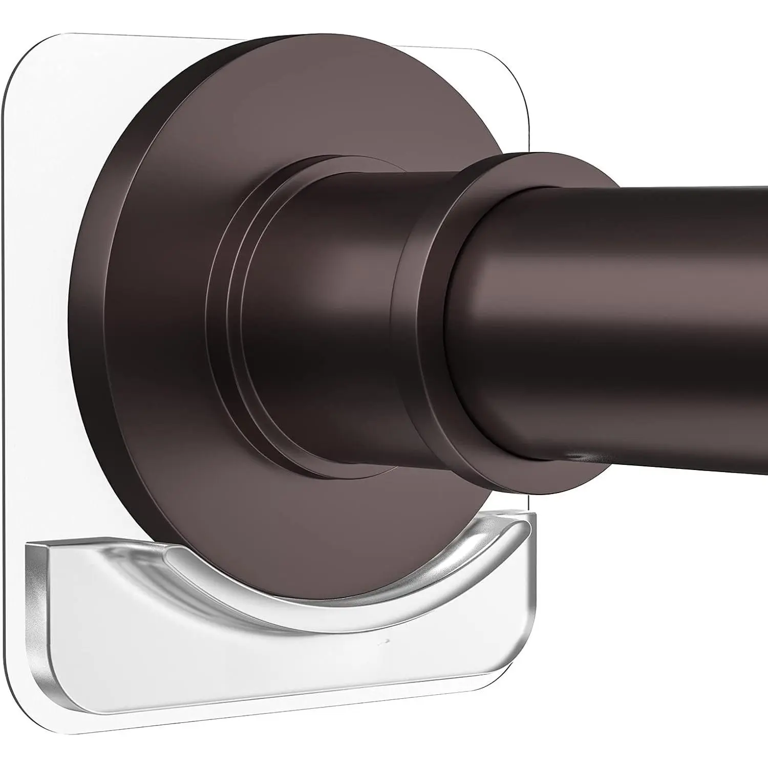 Extra-Large Adhesive Shower Curtain Rod Holder | No Drilling | Invisible Wall Mount Holder | Transparent Rod Retainer, 2 Pack(Rod Not Included)