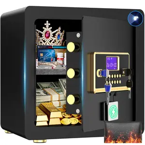 ACTIGER 2.9 Digital Handle-Less Opening Home Security Safe, Portable Safe Use, with LCD Display, Fireproof Bag, Adjustable Shelf, Heavy-Duty Lock, Intelligent Lighting & Double Security Alarm System for Valuables,summerwins