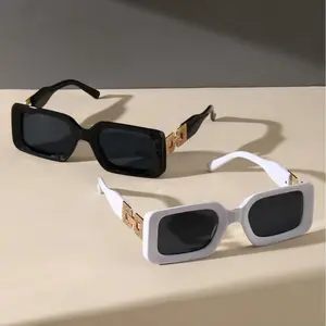 2026 New 2-Pack UV400 Blue Light Blocking Sunglasses – Women’s Chic Square Hollow Frame, Anti-Eyestrain Rhinestone Vintage Eyewear for Fall