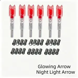 6PCS Illuminated Arrow Fletchings | Glow-in-the-Dark for Crossbows, Archery & Hunting