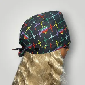 Heartbeat Babe Satin-Lined Tie Back Nursing Scrub Cap