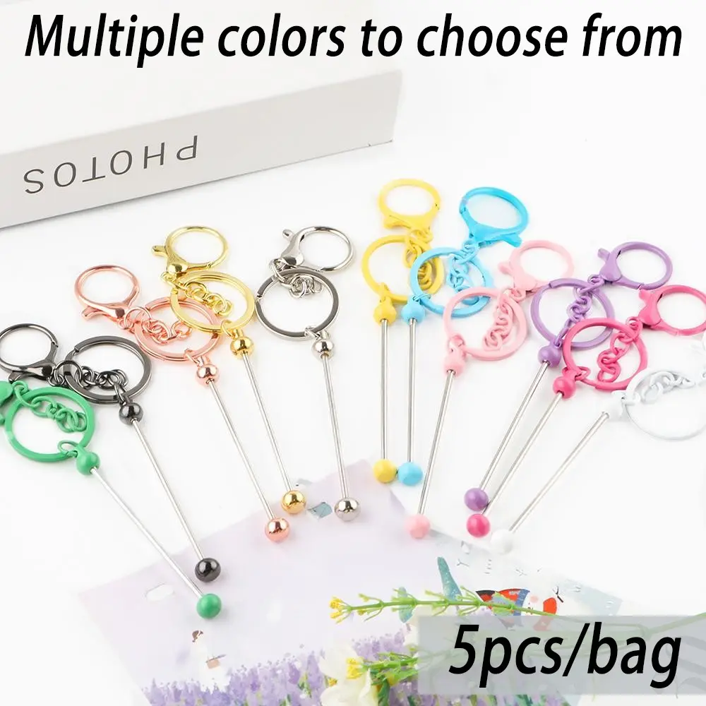 DIY Keychain Kit, 5 Counts/set DIY Keychain Making Kit, DIY Jewelry Making Supplies for Bracelet Necklace Earrings Pendant