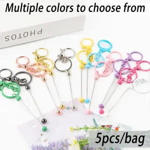 DIY Keychain Kit, 5 Counts/set DIY Keychain Making Kit, DIY Jewelry Making Supplies for Bracelet Necklace Earrings Pendant