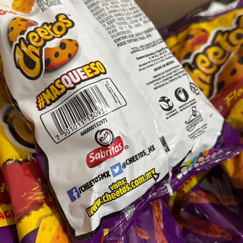 10-Pack Sabritas Cheetos Xtra Flamin’ Hot Big bag, Mexican Snack Lemon Chilli Crispy