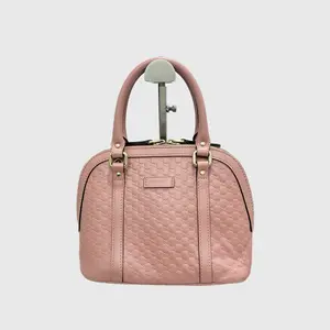 Pre-owned GUCCI GG Leather Crossbody Bags Gucci Pink GG Embossed Dome Satchel