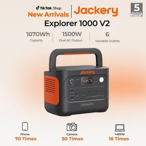 [Opening Ceremony]  Jackery Explorer 1000 v2 portable power station features a 1070Wh lithium iron phosphate battery, 1500W output power, and 1-hour fast charging (a 5-meter extension cable is included free of charge).