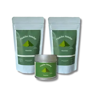 Matcha Sunday Ceremonial Grade Matcha Powder Everyday Bundle - Traditional Green Tea, Smooth, Vibrant, Savory, Stone Grind
