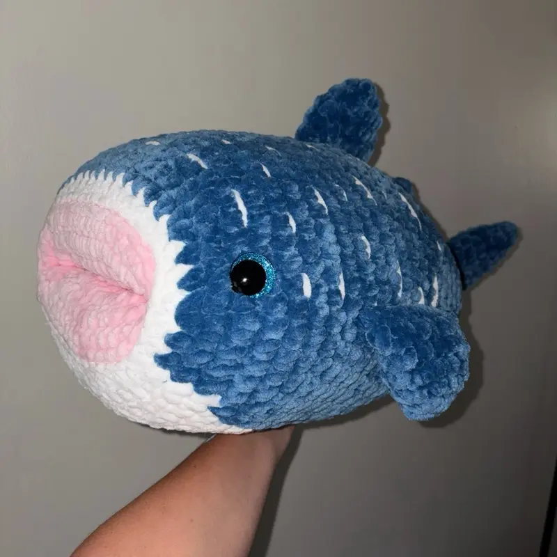 Crocheted Jumbo Whale Shark Plushie