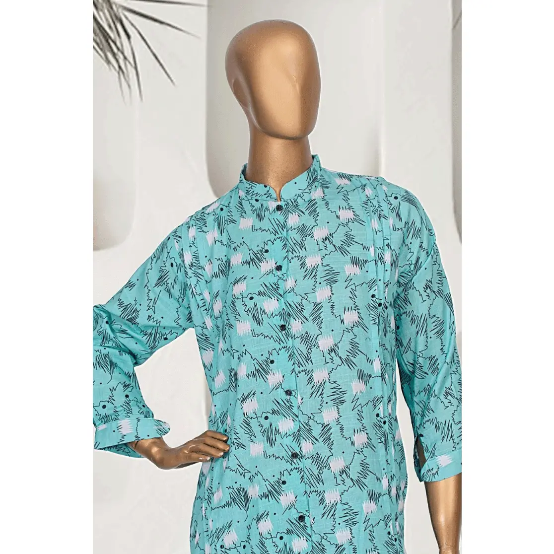 Aqua Blue Khaddar Co-Ords Set