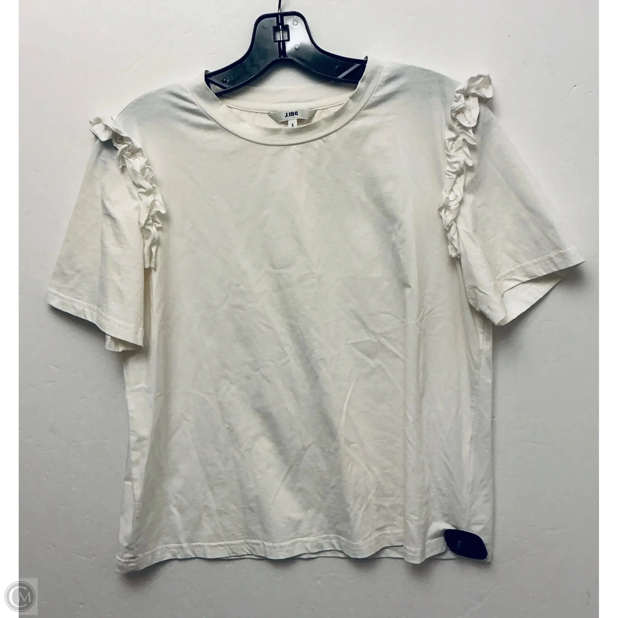Top Short Sleeve Basic By Cme In White, Size: S