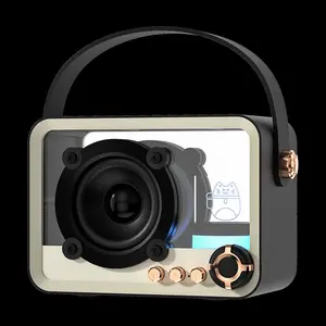 Mini Portable Speaker, Transparent Punk Wireless Bluetooth-compatible Speaker, Colorful Breathing Light, USB Charging, TF Card Slot, Party Portable Speaker, Ideal for Camping