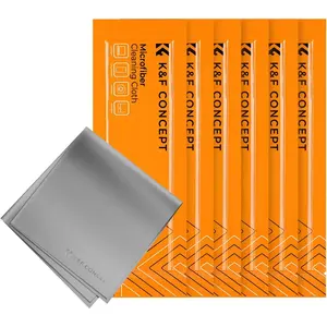 K&F Concept 6 Pack Microfiber Cleaning Cloths - Lens Cleaning Cloth for Cleaning Camera Lenses, Glasses, Screens, Cameras, Eyeglasses, LCD TV Screens, Tablets Washable