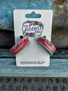 Tooled Leather Vera Hoop Earrings Medium