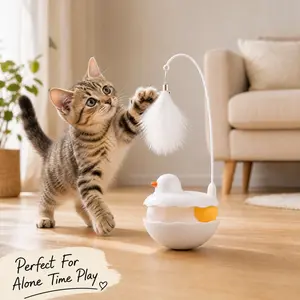 Interactive Cat Toy, Resin Duck-Shaped, Lightweight, Removable & Washable for Kittens’ Indoor Play dog