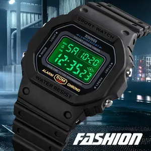 Unisex Classic Swim Watches for Men and Women Digital Backlight Shockproof Outdoor Sports Rubber Watch Reloj Men's Digital watch / 5OM Waterproof / 100 Second Stopwatch / LED Backlight / Daily Alarrm / Hourly Time signal / 7 Year Battery