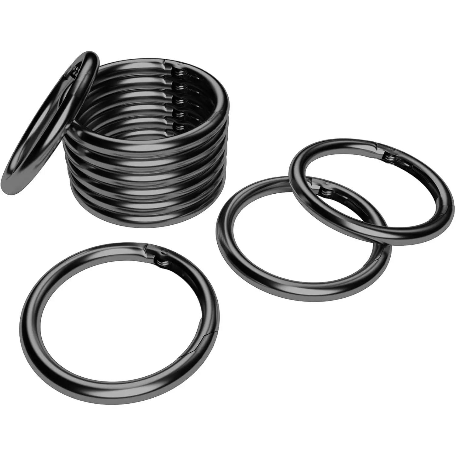 10 count Metal Spring Round Carabiner Inner Diameter 1 Inch O Rings Clip Spring Ring for Keychains, Purse, Bag, Handbag