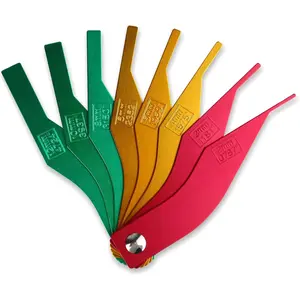 Brake Disc Measuring Tool, 8-Piece SAE Gauge Measuring Metric Steel Structure Thickness Gauge, Color Coded Gauge Size, Measuring Disc and Drum Brake Pad Gauge