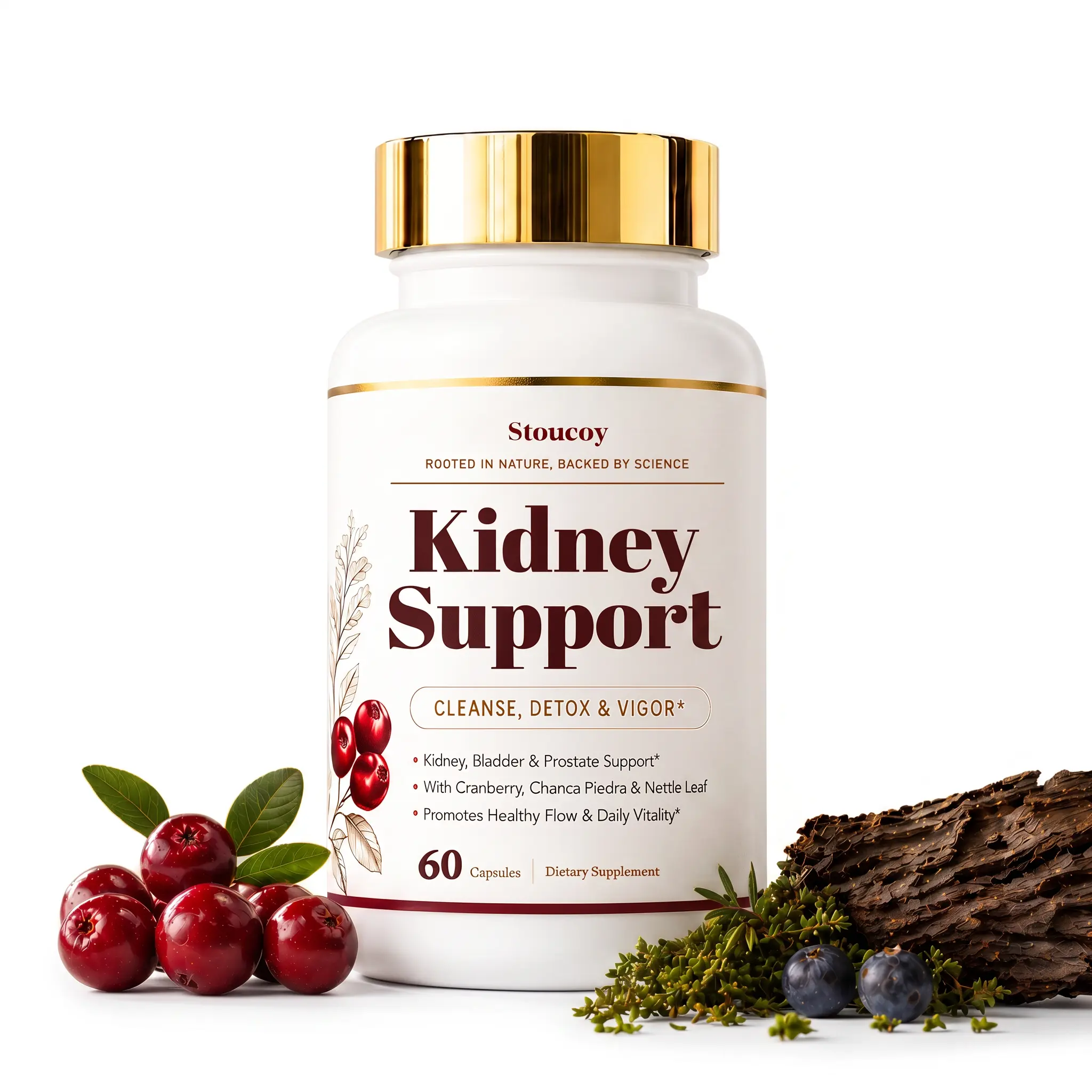 Advanced Kidney Support Supplement for Detox & Cleanse with Cranberry Extract, Uva Ursi, Stinging Nettle & Astragalus - Urinary Tract & Bladder Support - 60 Capsules